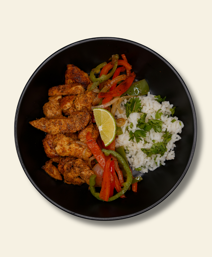 Chicken Fajitas with Cilantro-Lime Rice & Grilled Vegetables