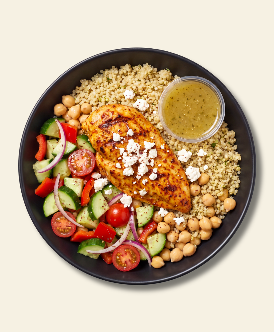 Greek Lemon Chicken Quinoa Bowl