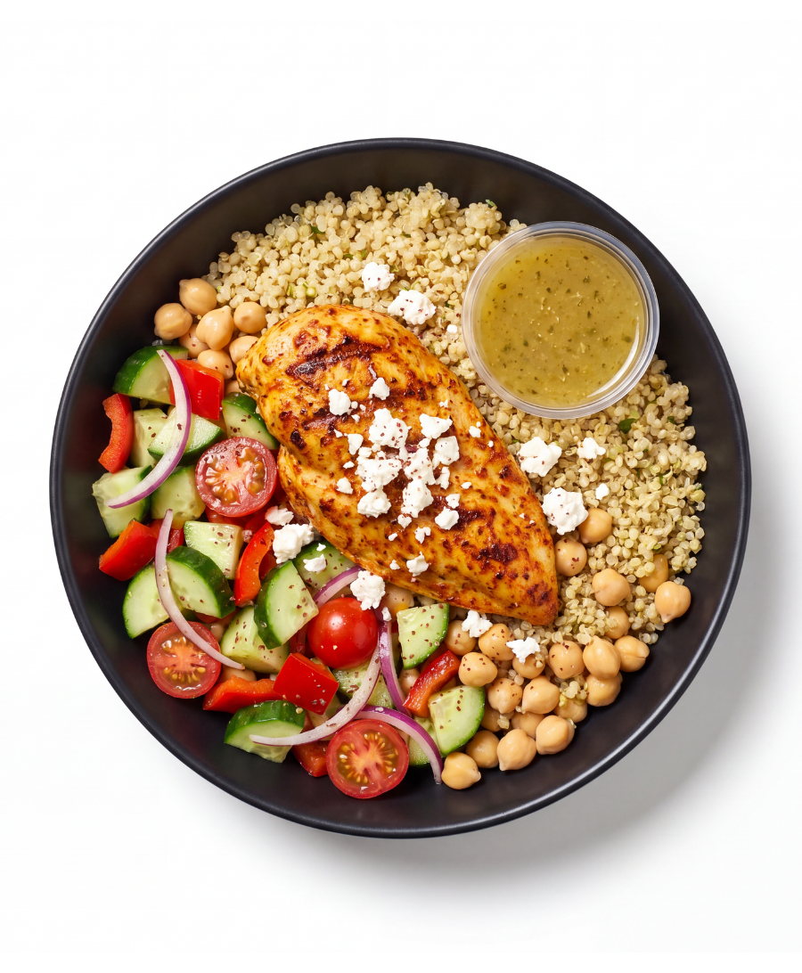 Greek Lemon Chicken Quinoa Bowl