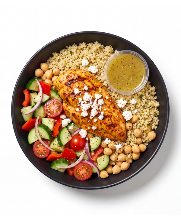 Greek Lemon Chicken Quinoa Bowl